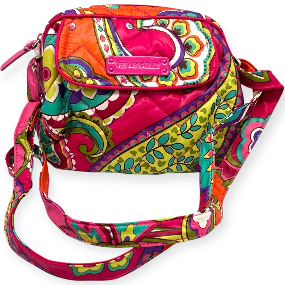 Vera Bradley Quilted Paisley Crossbody in Pink, Green, Orange, Turquoise